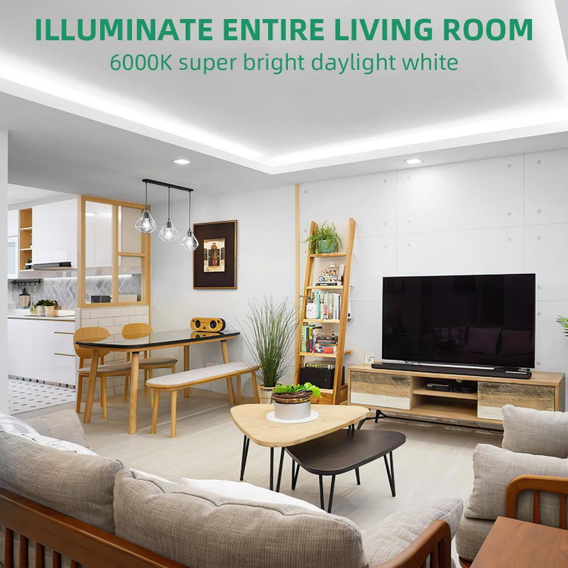 Lamomo ضوء لامومو نيون LED، شريط ضوء نيون LED أبيض 12V، إضاءة شريطية قابلة للتعتيم بطول 16.4 قدم/5 متر، علامة DIY من السيليكون لتزيين غرفة النوم الداخلية (شامل محول الطاقة) - Image 3
